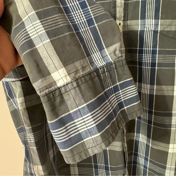 JCrew Plaid  Button Down Longsleeve Shirt Blue Gray Mens Size S - Picture 4 of 8